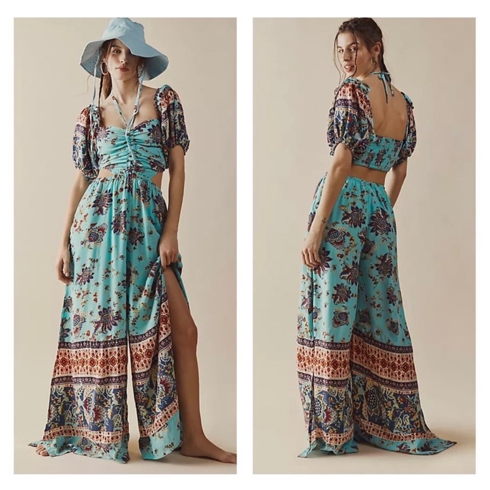 Free People Bali Citrus Skies Jumpsuit Size Small